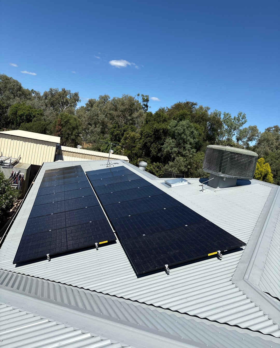 Solar panel installation on a residential home in Central Queensland by Wild Arc Electrical